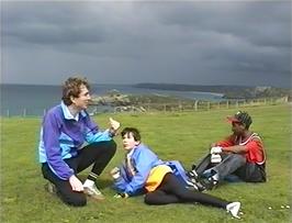 Michael predicts rain ahead, at Narrowcliff, Newquay